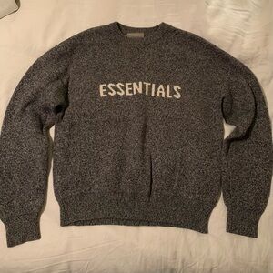 Fear of god Essentials Charcoal Crewneck Sweater for Men